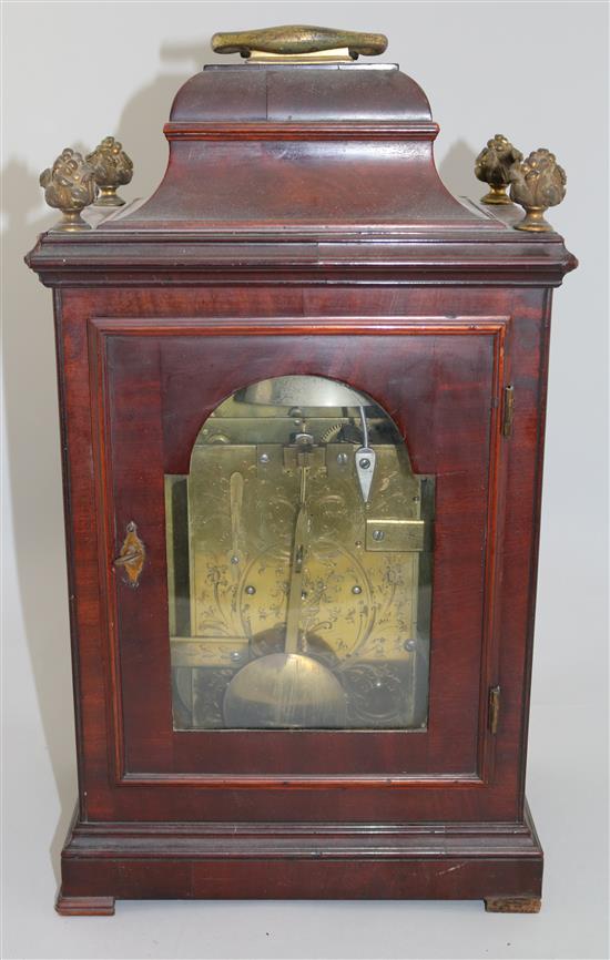 William Dorrell of London. A George III mahogany bracket clock, 18in.